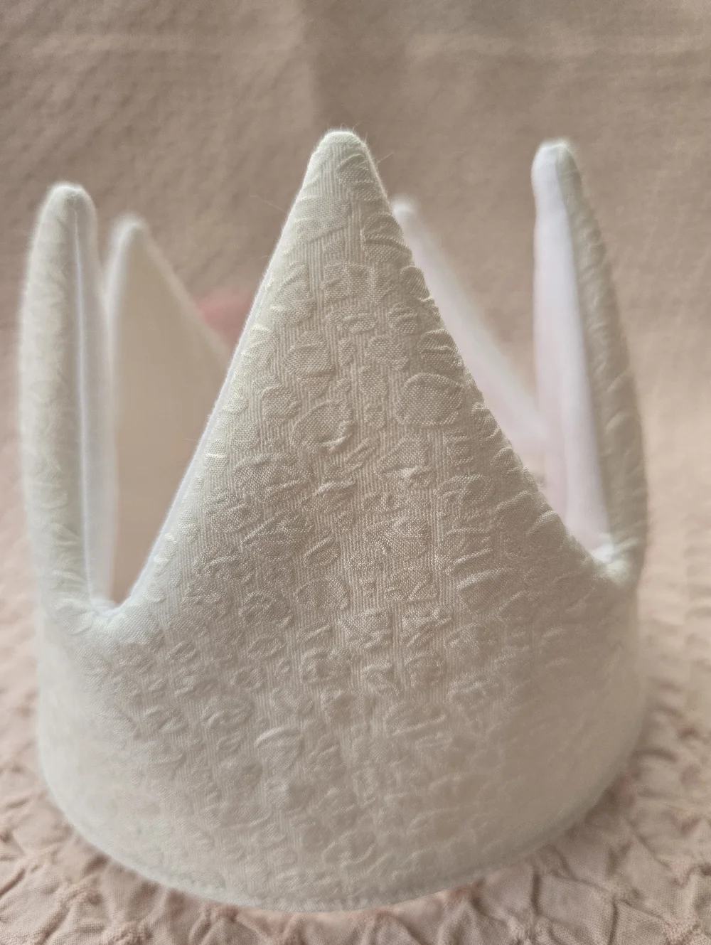 NEW Handmade White Fabric Baby Girl Birthday Crown